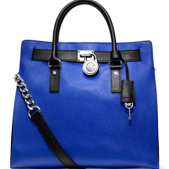Michael Kors Handbags - Michael Kors Hamilton Tote in Blue and Black